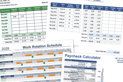 Timesheets, Timecards, and Payroll Templates for Excel